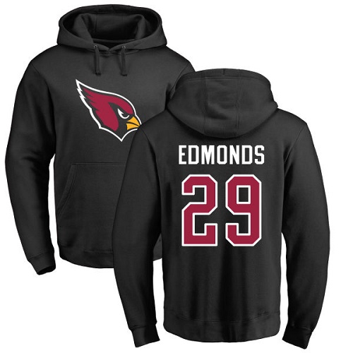 Arizona Cardinals Men Black Chase Edmonds Name And Number Logo NFL Football #29 Pullover Hoodie Sweatshirts->arizona cardinals->NFL Jersey